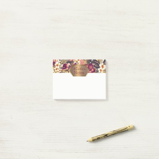 Hawaiian Golden Tropics Elegant  Modern Post-it® Notes (Op bureau)