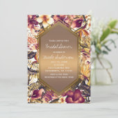 Hawaiian Golden Tropics Elegant Vrijgezellenfeest Kaart (Staand voorkant)