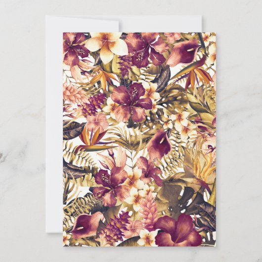 Hawaiian Golden Tropics Elegant Vrijgezellenfeest Kaart (Achterkant)