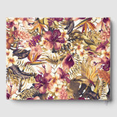 Hawaiian Golden Tropics Elegante Vintage bruiloft Gastenboek (Achterkant)