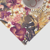 Hawaiian Golden Tropics Monogram Letter Initiaal Tissuepapier (Detail)