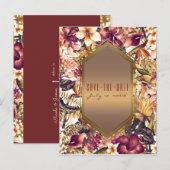 Hawaiian Golden Tropics Wedding Save the Date Aankondigingskaart (Voorkant / Achterkant)