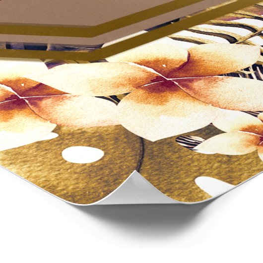 Hawaiian Golden Tropics Wedding Seating Chart Poster (Hoek)