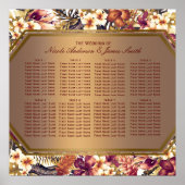 Hawaiian Golden Tropics Wedding Seating Chart Poster (Voorkant)