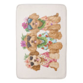 Hawaiian Goldendoodle Dogs Flower Lei Badmat (Voorkant Verticaal)