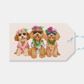 Hawaiian Goldendoodle Dogs Flower Lei Cadeaulabel (Voorkant (Horizontaal))