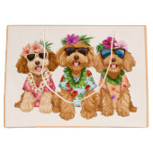 Hawaiian Goldendoodle Dogs Flower Lei Groot Cadeauzakje (Voorkant)