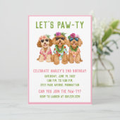 Hawaiian Goldendoodle Dogs Flower Lei Kaart (Staand voorkant)