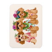 Hawaiian Goldendoodle Dogs Flower Lei Magneet (Verticaal)