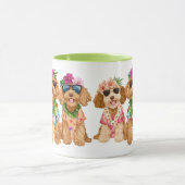 Hawaiian Goldendoodle Dogs Flower Lei Mok (Midden)