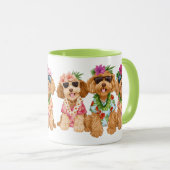 Hawaiian Goldendoodle Dogs Flower Lei Mok (Voorkant rechts)