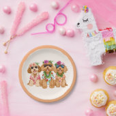 Hawaiian Goldendoodle Dogs Flower Lei Papieren Bordje (Feest)