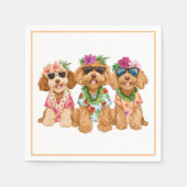 Hawaiian Goldendoodle Dogs Flower Lei Servet (Voorkant)