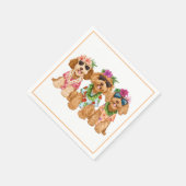 Hawaiian Goldendoodle Dogs Flower Lei Servet (Hoek)