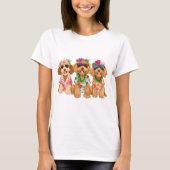 Hawaiian Goldendoodle Dogs Flower Lei T-shirt (Voorkant)
