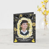 Hawaiian Graduation Party Lei Photo Invitation Kaart (Gele Bloem)