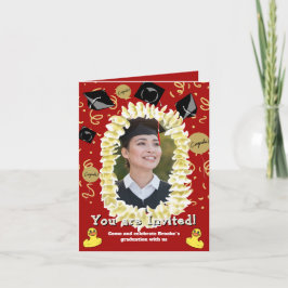 Hawaiian Graduation Party Lei Photo Invitation Kaart