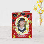Hawaiian Graduation Party Lei Photo Invitation Kaart (Gele Bloem)