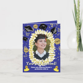 Hawaiian Graduation Party Lei Photo Invitation Kaart