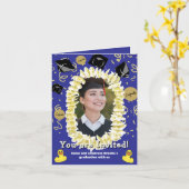 Hawaiian Graduation Party Lei Photo Invitation Kaart (Gele Bloem)