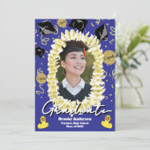 Hawaiian Graduation Plumeria Lei Confetti Photo Kaart (Staand voorkant)