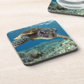 Hawaiian Green Zee Turtle Bier Onderzetter (Linkerzijde)