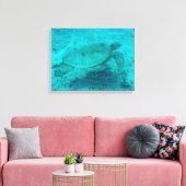 Hawaiian Green Zee Turtle Canvas afdrukken (Insitu (Woonkamer))