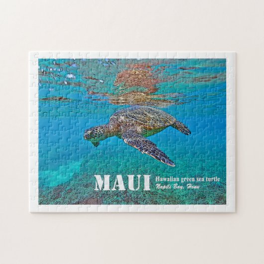 Hawaiian Green Zee Turtle "Honu" puzzel Legpuzzel (Horizontaal)