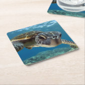 Hawaiian Green Zee Turtle Kartonnen Onderzetters (Schuin)