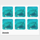 Hawaiian Green Zee Turtle Vierkante Sticker (Vel)
