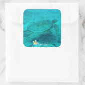 Hawaiian Green Zee Turtle Vierkante Sticker (Tas)