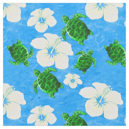 Hawaiian Green Zee Turtles Stof (Close Up)