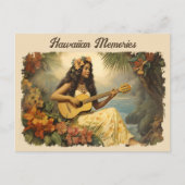  Hawaiian Guitar Girl Travel Briefkaart (Voorkant)