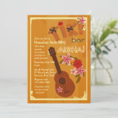 Hawaiian Guitar Invitation Kaart (Staand voorkant)