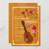 Hawaiian Guitar Invitation Kaart (Voorkant / Achterkant)