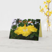 Hawaiian Happy Birthday Deep Yellow Hibiscus Card Kaart (Gele Bloem)