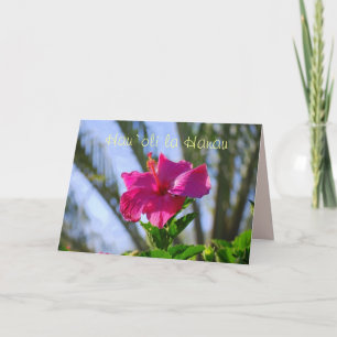 Hawaiian Happy Birthday Hot Pink Hibiscus Card Kaart