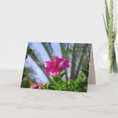 Hawaiian Happy Birthday Zeer roze Hibiscus Kaart (Achterkant)