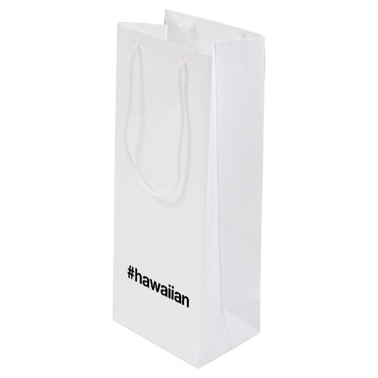 HAWAIIAN Hashtag Wijn Cadeautas (Voorkant Gekanteld)