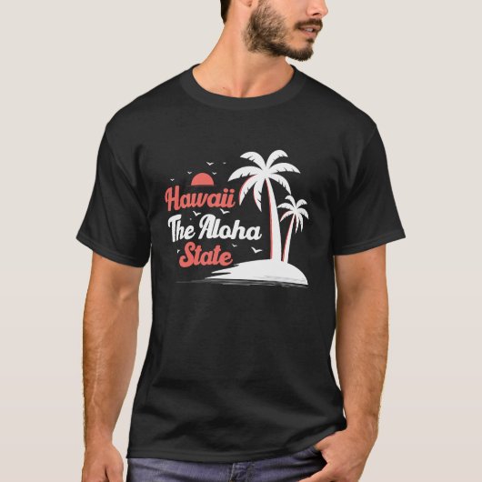 Hawaiian Hawaii The Aloha State Pineapple Tiki T-shirt (Voorkant)