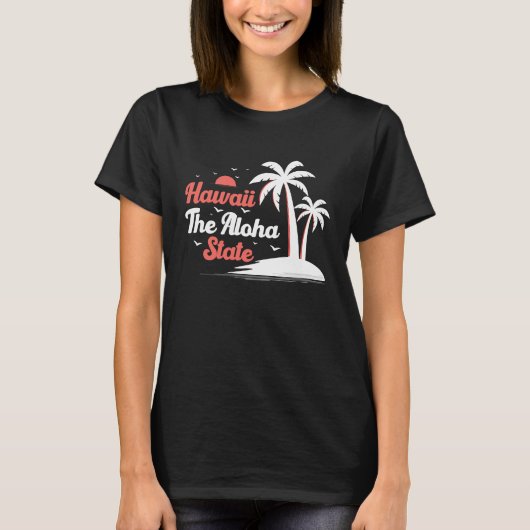 Hawaiian Hawaii The Aloha State Pineapple Tiki T-shirt (Voorkant)