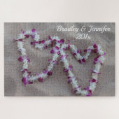 Hawaiian Hearts in de zand Puzzle Legpuzzel (Horizontaal)