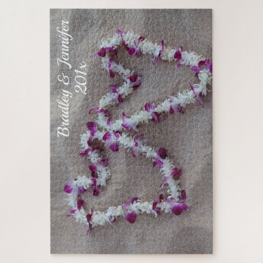 Hawaiian Hearts in de zand Puzzle Legpuzzel (Verticaal)