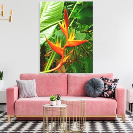 Hawaiian Heliconia Canvas Afdruk (Insitu (Woonkamer))