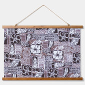 Hawaiian Hibiscus Bark Cloth Hangend Wandkleed (Voorkant)
