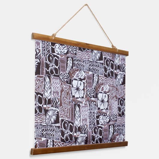 Hawaiian Hibiscus Bark Cloth Hangend Wandkleed (Gebogen)
