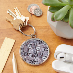 Hawaiian Hibiscus Bark Cloth Sleutelhanger