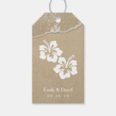 Hawaiian Hibiscus Beach bruiloft Cadeaulabel (Voorkant)