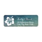 Hawaiian Hibiscus Beach Wedding Return Address Etiket (Voorkant)