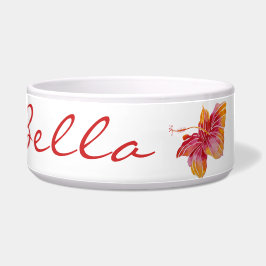 Hawaiian Hibiscus Bloem Grote Pet Bowl Voerbakje